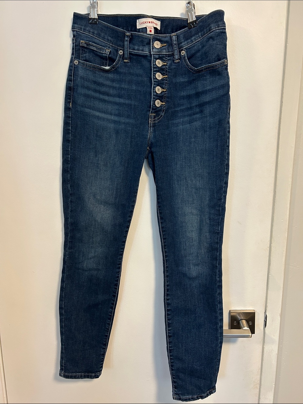 Lucky Brand Women's Dark Indigo High-Rise Skinny Jeans with Button Fly